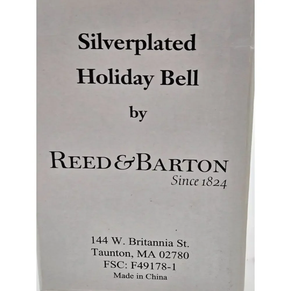 Reed & Barton Silverplated Bell Ornament Engraved Christmas 2003 Dangle Bell